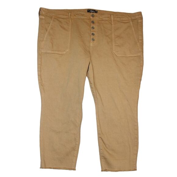 Torrid Button Up Camel Jeans‎ Size 24Reg  Fray leg - Picture 1 of 9